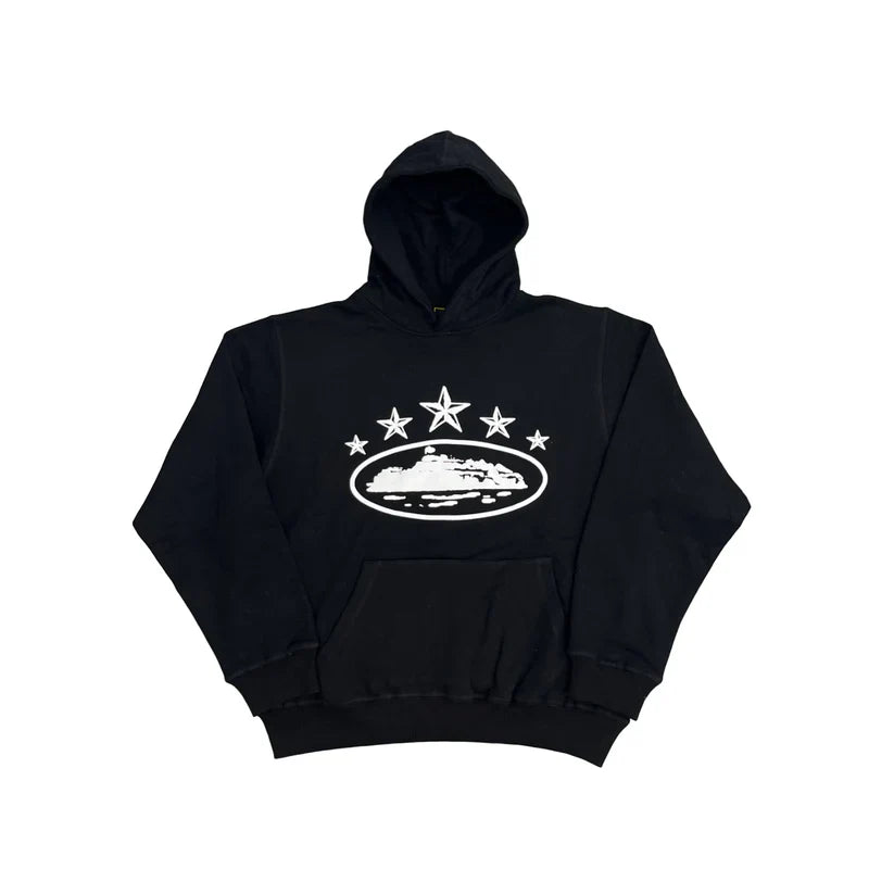 Corteiz 5 Starz Alcatraz Hoodie - (BLACK)